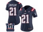 Womens Nike New England Patriots #21 Malcolm Butler Limited Navy Blue Rush Super Bowl LI Champions NFL Jersey