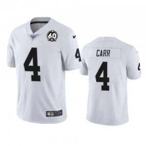 Nike Raiders #4 Derek Carr White 100th And 60th Anniversary Vapor Untouchable Limited Jersey