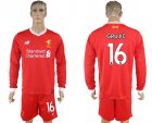 2017-18 Liverpool 16 GRUJIC Home Long Sleeve Soccer Jersey