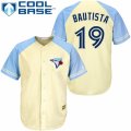 Mens Majestic Toronto Blue Jays #19 Jose Bautista Replica Cream Exclusive Vintage Cool Base MLB Jersey