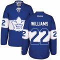 Mens Reebok Toronto Maple Leafs #22 Tiger Williams Authentic Royal Blue 2017 Centennial Classic NHL Jersey