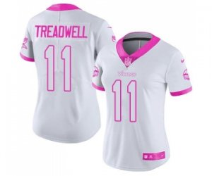 Women\'s Nike Minnesota Vikings #11 Laquon Treadwell Limited Rush Fashion Pink NFL Jersey