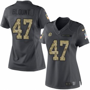 Women\'s Nike Pittsburgh Steelers #47 Mel Blount Limited Black 2016 Salute to Service NFL Jersey