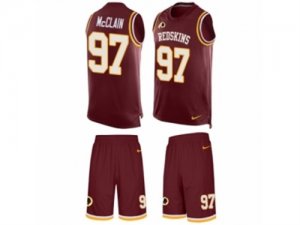 Mens Nike Washington Redskins #97 Terrell McClain Limited Burgundy Red Tank Top Suit NFL Jersey