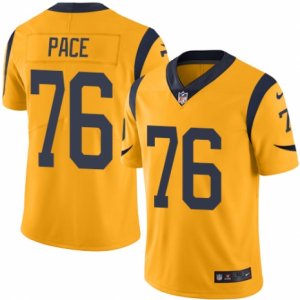 Mens Nike Los Angeles Rams #76 Orlando Pace Elite Gold Rush NFL Jersey