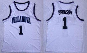 Villanova Wildcats #1 Jalen Brunson White College Basketball Jersey