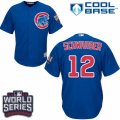Youth Majestic Chicago Cubs #12 Kyle Schwarber Authentic Royal Blue Alternate 2016 World Series Bound Cool Base MLB Jersey