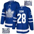Men Toronto Maple Leafs #28 Tie Blue Glittery Edition Adidas Jersey
