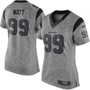 Women Nike Houston Texans #99 J.J. Watt Gray Stitched Gridiron