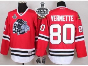 NHL Chicago Blackhawks #80 Antoine Vermette Red(White Skull) 2015 Stanley Cup Stitched jerseys