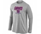 Nike New York Giants Critical Victory Long Sleeve T-Shirt Grey