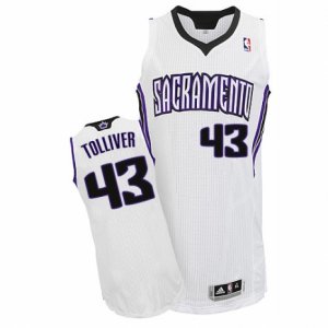Mens Adidas Sacramento Kings #43 Anthony Tolliver Authentic White Home NBA Jersey