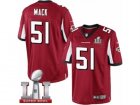 Mens Nike Atlanta Falcons #51 Alex Mack Limited Red Team Color Super Bowl LI 51 NFL Jersey