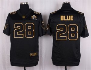 Nike Houston Texans #28 Alfred Blue Black Pro Line Gold Collection Jersey(Elite)