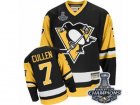 Mens CCM Pittsburgh Penguins #7 Matt Cullen Premier Black Throwback 2017 Stanley Cup Champions NHL Jersey