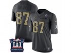 Mens Nike New England Patriots #87 Rob Gronkowski Limited Black 2016 Salute to Service Super Bowl LI Champions NFL Jersey