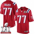 Youth Nike New England Patriots #77 Nate Solder Elite Red Alternate Super Bowl LI 51 NFL Jersey