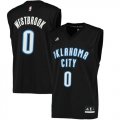 Thunder #0 Russell Westbrook Black Fashion Replica Jersey
