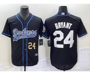 Men\'s Los Angeles Dodgers #24 Kobe Bryant Number Black Cool Base Stitched Baseball Jersey