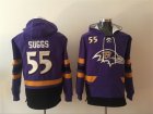 Baltimore Ravens #55 Terrell Purple All Stitched Hooded Sweatshirt