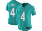 Women Nike Miami Dolphins #4 Matt Darr Vapor Untouchable Limited Aqua Green Team Color NFL Jersey
