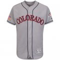 Mens Colorado Rockies Blank Grey Stitched 2016 Fashion Stars & Stripes Flex Base Baseball Jersey