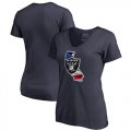 Oakland Raiders Navy Womens NFL Pro Line by Fanatics Branded Banner State T-Shirt