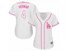 Women Los Angeles Dodgers #4 Babe Herman Authentic White Fashion Cool Base MLB Jersey