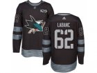 Men Adidas San Jose Sharks #62 Kevin Labanc Black 1917-2017 100th Anniversary Stitched NHL Jersey