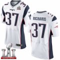 Mens Nike New England Patriots #37 Jordan Richards Elite White Super Bowl LI 51 NFL Jersey