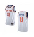 Mens New Yok Knicks #11 Jalen Brunson White With NO.6 Stitched Basketball jerseys