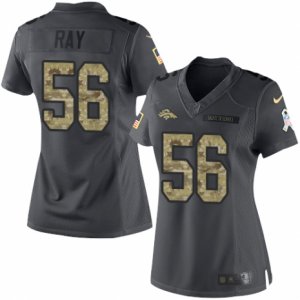 Women\'s Nike Denver Broncos #56 Shane Ray Limited Black 2016 Salute to Service NFL Jersey