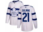 Men Adidas Toronto Maple Leafs #21 Borje Salming White Authentic 2018 Stadium Series Stitched NHL Jersey