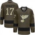 St. Louis Blues #17 Jaden Schwartz Green Salute to Service Stitched NHL Jersey