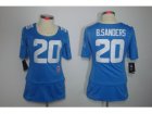 Nike Womens Detroit Lions #20 B.Sanders Blue Jerseys[breast Cancer Awareness]