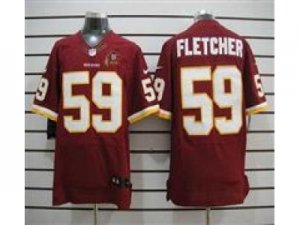 Nike NFL Washington Redskins #59 London Fletcher Red Jerseys W 80TH Patch(Elite)