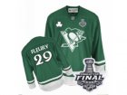 Mens Reebok Pittsburgh Penguins #29 Marc-Andre Fleury Authentic Green St Pattys Day 2017 Stanley Cup Final NHL Jersey
