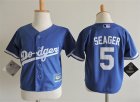 Dodgers #5 Corey Seager Blue Toddler Cool Base Jersey