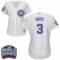 Women's Majestic Chicago Cubs #3 David Ross Authentic White Home 2016 World Series Bound Cool Base MLB Jersey
