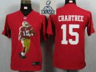 2013 Super Bowl XLVII Youth NEW San Francisco 49ers 15 Crabtree Red Portrait Fashion Game Jerseys
