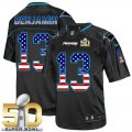 Nike Carolina Panthers #13 Kelvin Benjamin Black Super Bowl 50 Men Stitched NFL Elite USA Flag Fashion Jersey