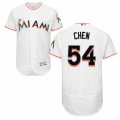 Mens Majestic Miami Marlins #54 Wei-Yin Chen White Flexbase Authentic Collection MLB Jersey