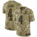 Mens Nike Oakland Raiders #4 Derek Carr Limited Camo 2018 Salute to Service NFL Jersey