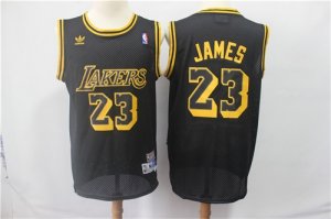 Lakers #23 Lebron James Black Hardwood Classics Jersey