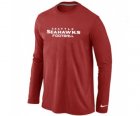 Nike Seattle Seahawks Authentic font Long Sleeve T-Shirt Red