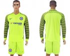 2017-18 Chelsea Fluorescent Green Goalkeeper Long Sleeve Soccer Jersey