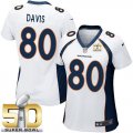 Women Nike Broncos #80 Vernon Davis White Super Bowl 50 Stitched Jersey