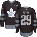 Mens Toronto Maple Leafs #29 Felix Potvin Black 1917-2017 100th Anniversary Stitched NHL Jersey