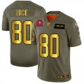 Nike #49ers 80 Jerry Rice 2019 Olive Gold Salute To Service Limited Jersey