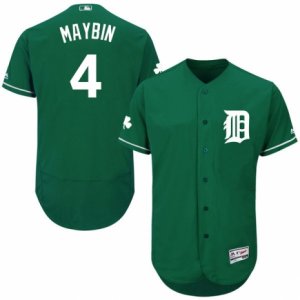 Men\'s Majestic Detroit Tigers #4 Cameron Maybin Green Celtic Flexbase Authentic Collection MLB Jersey